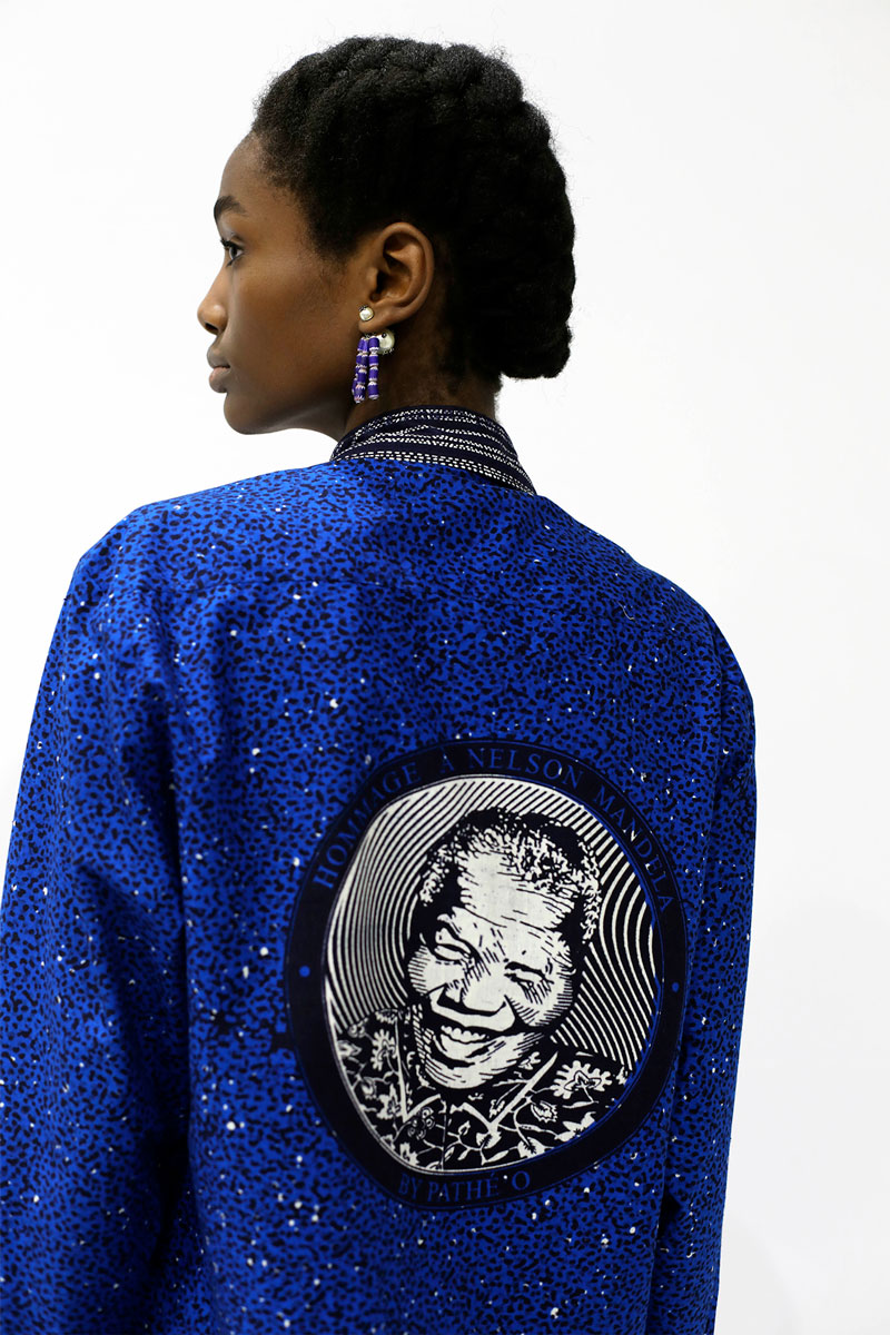 A camisa criada por Pathé’O, que vestiu Nelson Mandela, em homenagem ao herói da luta anti-apartheid ©Alastair Nicol