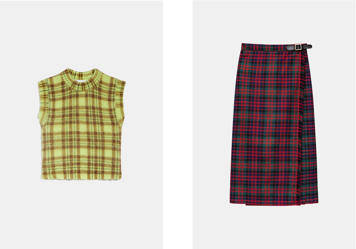 Colete em malha, € 389, Sportmax; saia Fiona, € 235, La Veste.